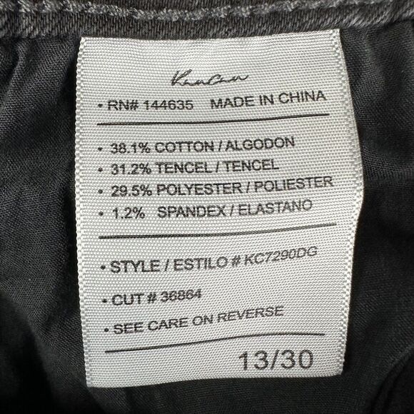 KanCan Zoey Mid Rise Skinny Jeans Womens 13 30 Faded Black Distressed Raw Hem - Picture 14 of 15